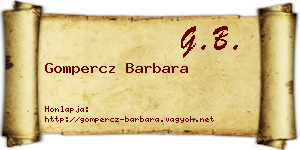 Gompercz Barbara névjegykártya